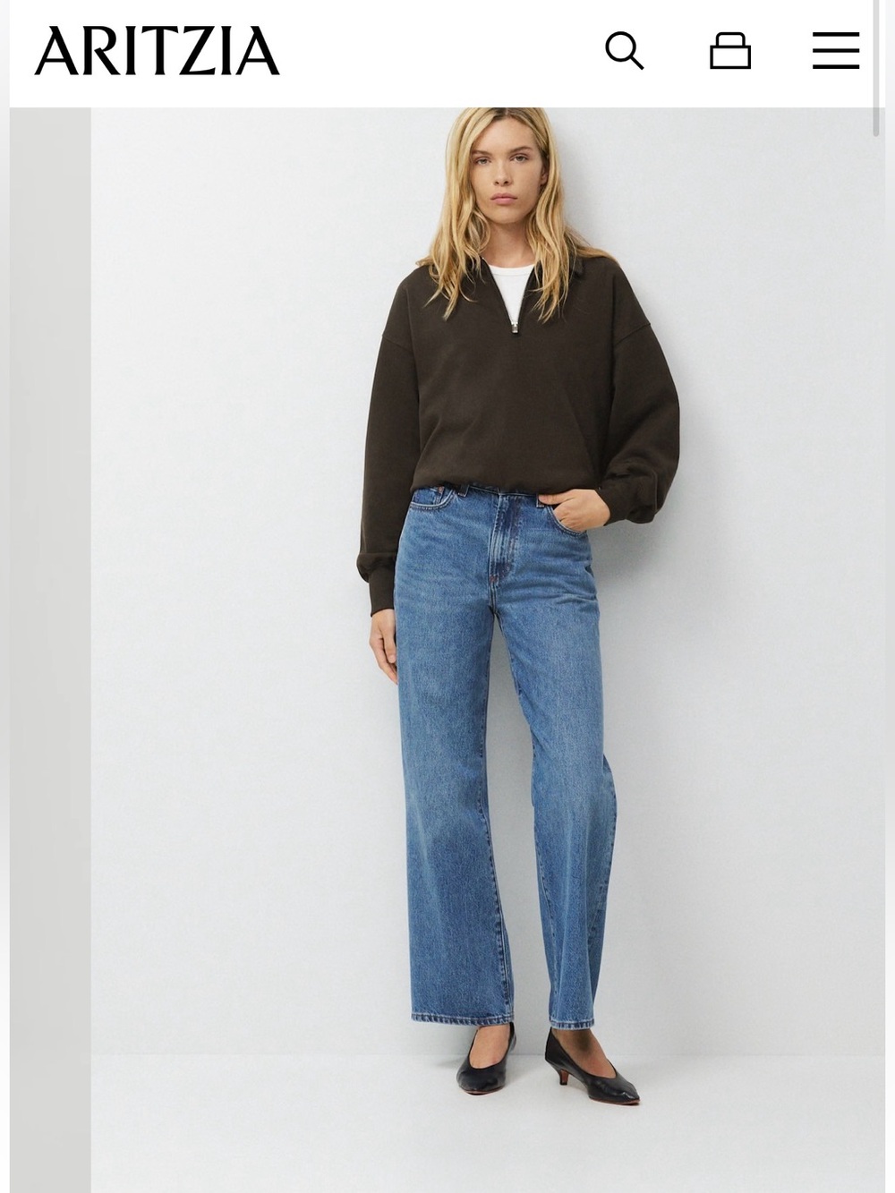 Denim Forum The Farrah Hi-Rise Wide Jean